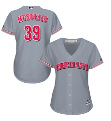 Women's Majestic Cincinnati Reds #39 Devin Mesoraco Authentic Grey Road Cool Base MLB Jersey