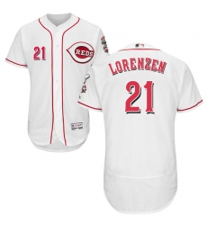 Men's Majestic Cincinnati Reds #21 Michael Lorenzen White Home Flexbase Authentic Collection MLB Jersey