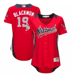 Women's Majestic Colorado Rockies #19 Charlie Blackmon Game Red National League 2018 MLB All-Star MLB Jersey