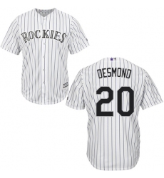 Men's Majestic Colorado Rockies #20 Ian Desmond Replica White Home Cool Base MLB Jersey
