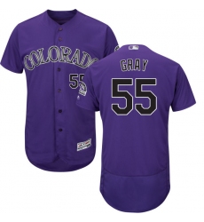 Men's Majestic Colorado Rockies #55 Jon Gray Purple Flexbase Authentic Collection MLB Jersey