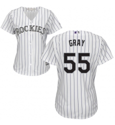 Women's Majestic Colorado Rockies #55 Jon Gray Authentic White Home Cool Base MLB Jersey