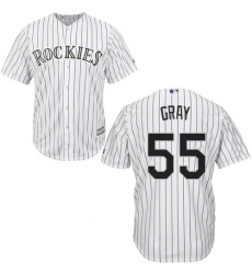Youth Majestic Colorado Rockies #55 Jon Gray Authentic White Home Cool Base MLB Jersey