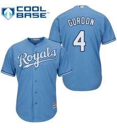 Women's Majestic Kansas City Royals #4 Alex Gordon Replica Light Blue Alternate 1 Cool Base MLB Jersey