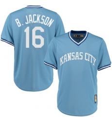 Men's Majestic Kansas City Royals #16 Bo Jackson Authentic Light Blue Cooperstown MLB Jersey