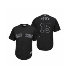 Men's Boston Red Sox #15 Dustin Pedroia Pedey Black 2019 Players Weekend Replica Jersey