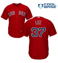 Men's Majestic Boston Red Sox #37 Bill Lee Replica Red Alternate Home Cool Base MLB Jersey