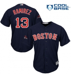 Youth Majestic Boston Red Sox #13 Hanley Ramirez Authentic Navy Blue Alternate Road Cool Base 2018 World Series Champions MLB Jersey