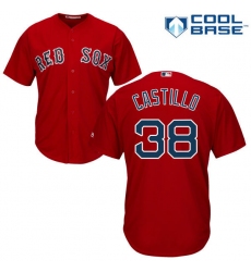 Youth Majestic Boston Red Sox #38 Rusney Castillo Replica Red Alternate Home Cool Base MLB Jersey