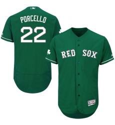 Men's Majestic Boston Red Sox #22 Rick Porcello Green Celtic Flexbase Authentic Collection MLB Jersey