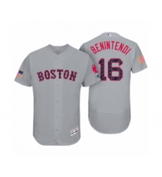 Men Boston Red Sox #16 Andrew Benintendi Gray 2017 Independence Day Flex Base Jersey
