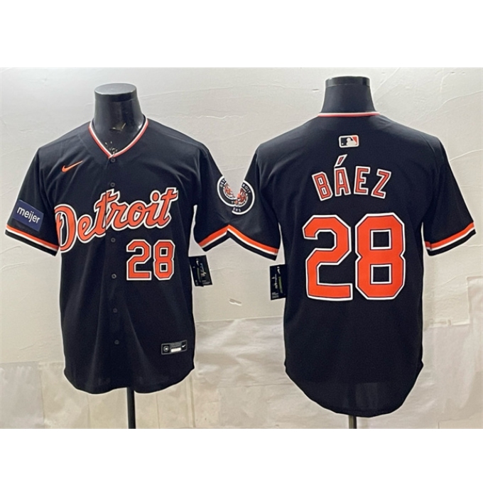 Men's Detroit Tigers #28 Javier Báez Black 2026 Meijer Alternate Vapor Premier Limited Stitched Baseball Jersey