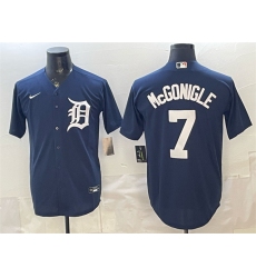 Men's Detroit Tigers #7 Kevin McGonigle Navy Cool Base Stitched Baseball Jersey