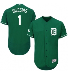 Men's Majestic Detroit Tigers #1 Jose Iglesias Green Celtic Flexbase Authentic Collection MLB Jersey