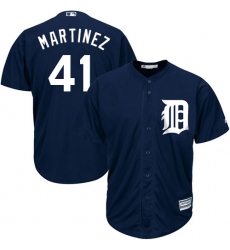 Men's Majestic Detroit Tigers #41 Victor Martinez Replica Navy Blue Alternate Cool Base MLB Jersey