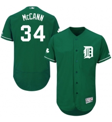 Men's Majestic Detroit Tigers #34 James McCann Green Celtic Flexbase Authentic Collection MLB Jersey
