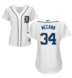Women's Majestic Detroit Tigers #34 James McCann Authentic White Home Cool Base MLB Jersey