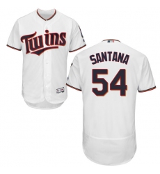 Men's Majestic Minnesota Twins #54 Ervin Santana White Home Flex Base Authentic Collection MLB Jersey