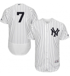 Men's Majestic New York Yankees #7 Mickey Mantle White Home Flex Base Authentic Collection MLB Jersey