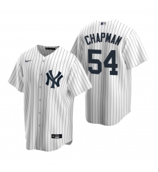 Men's Nike New York Yankees #54 Aroldis Chapman White Home Stitched Baseball Jersey