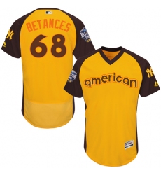 Men's Majestic New York Yankees #68 Dellin Betances Yellow 2016 All-Star American League BP Authentic Collection Flex Base MLB Jersey