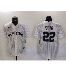 Men's New York Yankees #22 Juan Soto White Cool Base Stitched Baseball Jersey