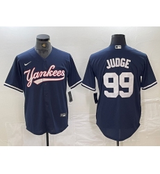Men's New York Yankees #99 Aaron Judge Navy Cool Base Stitched Baseball Jersey