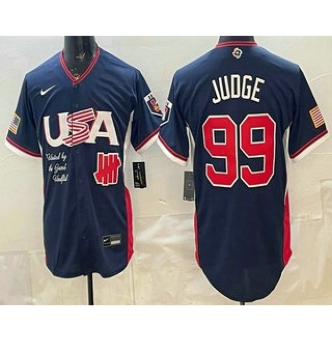 Men's USA Undefeated #99 Aaron Judge Navy 2026 World Baseball Classic Cool Base Jersey