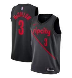 Men's Nike Portland Trail Blazers #3 C.J. McCollum Swingman Black NBA Jersey - 2018 19 City Edition