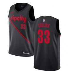 Youth Nike Portland Trail Blazers #33 Zach Collins Swingman Black NBA Jersey - 2018 19 City Edition