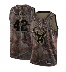 Women's Nike Milwaukee Bucks #42 Vin Baker Swingman Camo Realtree Collection NBA Jersey
