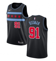 Youth Nike Chicago Bulls #91 Dennis Rodman Swingman Black NBA Jersey - City Edition