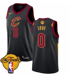 Women's Nike Cleveland Cavaliers #0 Kevin Love Swingman Black 2018 NBA Finals Bound NBA Jersey Statement Edition