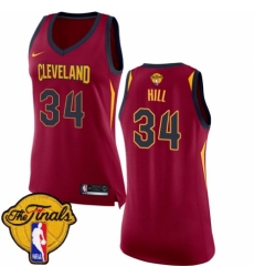 Women's Nike Cleveland Cavaliers #34 Tyrone Hill Swingman Maroon 2018 NBA Finals Bound NBA Jersey - Icon Edition