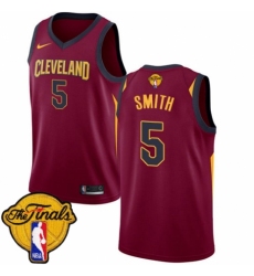 Youth Nike Cleveland Cavaliers #5 J.R. Smith Swingman Maroon 2018 NBA Finals Bound NBA Jersey - Icon Edition