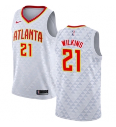 Youth Nike Atlanta Hawks #21 Dominique Wilkins Authentic White NBA Jersey - Association Edition
