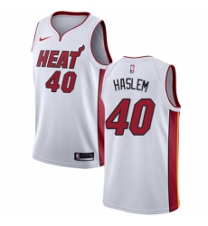 Men's Nike Miami Heat #40 Udonis Haslem Authentic NBA Jersey - Association Edition