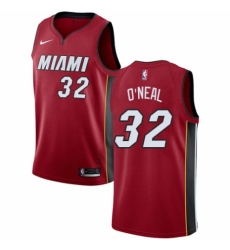 Women's Nike Miami Heat #32 Shaquille O'Neal Swingman Red NBA Jersey Statement Edition
