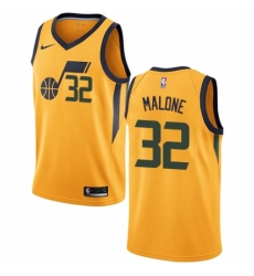Men's Nike Utah Jazz #32 Karl Malone Authentic Gold NBA Jersey Statement Edition