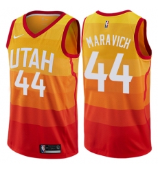 Men's Nike Utah Jazz #44 Pete Maravich Swingman Orange NBA Jersey - City Edition