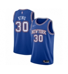 Women's New York Knicks #30 Bernard King Authentic Blue Basketball Jersey - Statement Edition
