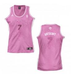 Women's Adidas New York Knicks #7 Carmelo Anthony Swingman Pink Fashion NBA Jersey
