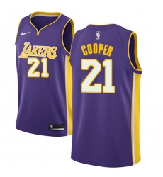 Men's Nike Los Angeles Lakers #21 Michael Cooper Swingman Purple NBA Jersey - Statement Edition