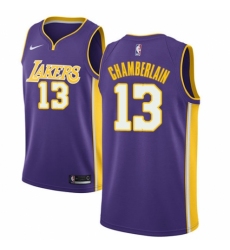 Men's Nike Los Angeles Lakers #13 Wilt Chamberlain Authentic Purple NBA Jersey - Icon Edition