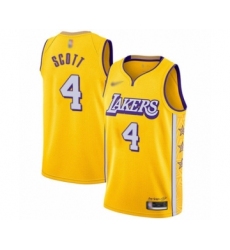 Youth Los Angeles Lakers #4 Byron Scott Swingman Gold Basketball Jersey - 2019 20 City Edition
