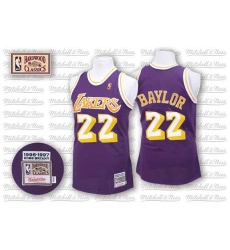 Men's Mitchell and Ness Los Angeles Lakers #22 Elgin Baylor Swingman Purple Throwback NBA Jersey