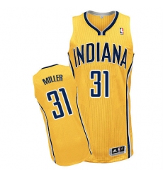 Men's Adidas Indiana Pacers #31 Reggie Miller Authentic Gold Alternate NBA Jersey