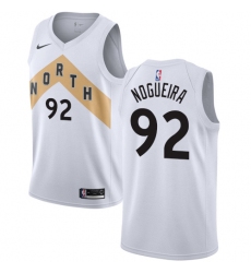 Men's Nike Toronto Raptors #92 Lucas Nogueira Swingman White NBA Jersey - City Edition