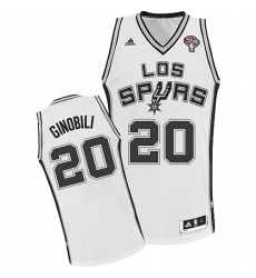 Men's Adidas San Antonio Spurs #20 Manu Ginobili Swingman White ABA Hardwood Classic NBA Jersey
