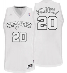 Men's Adidas San Antonio Spurs #20 Manu Ginobili Swingman White Winter On-Court NBA Jersey